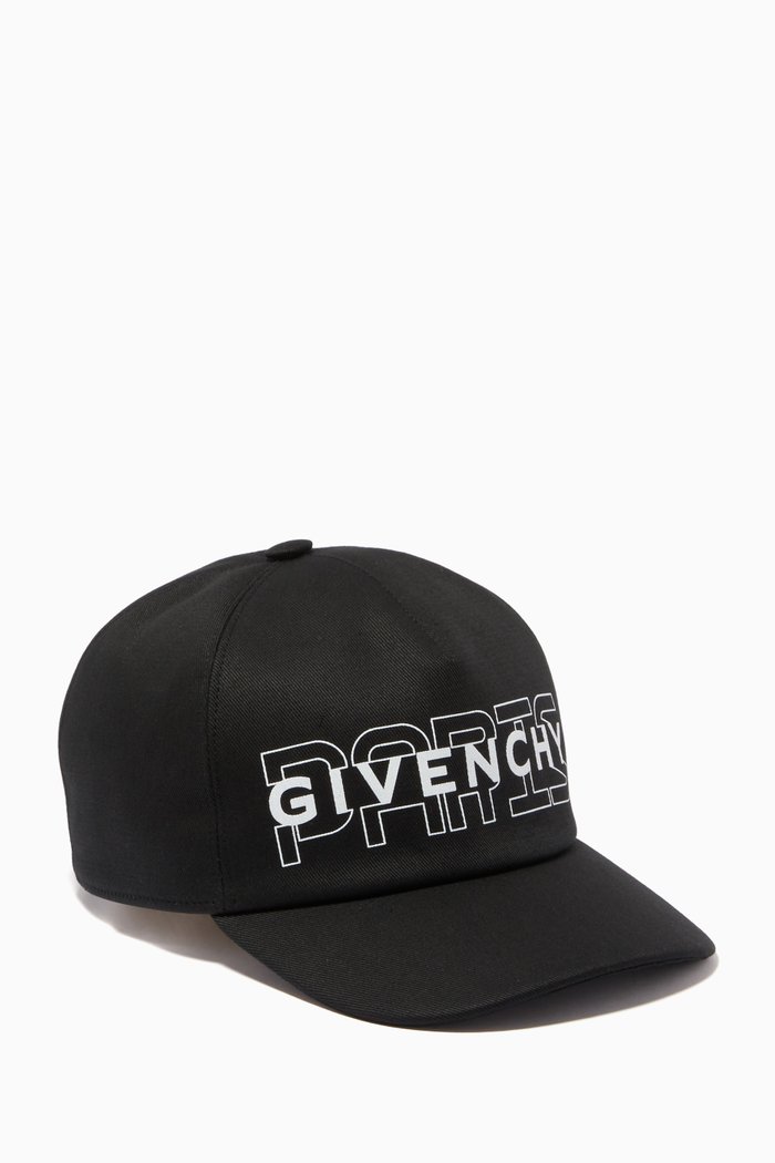 Logo Cap in Cotton Twill, Black