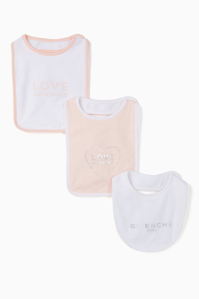 

Logo Cotton Bib, Set of 3, Pink