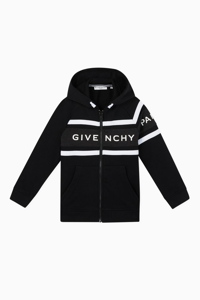 

Logo Panel Jersey Hoodie, Black