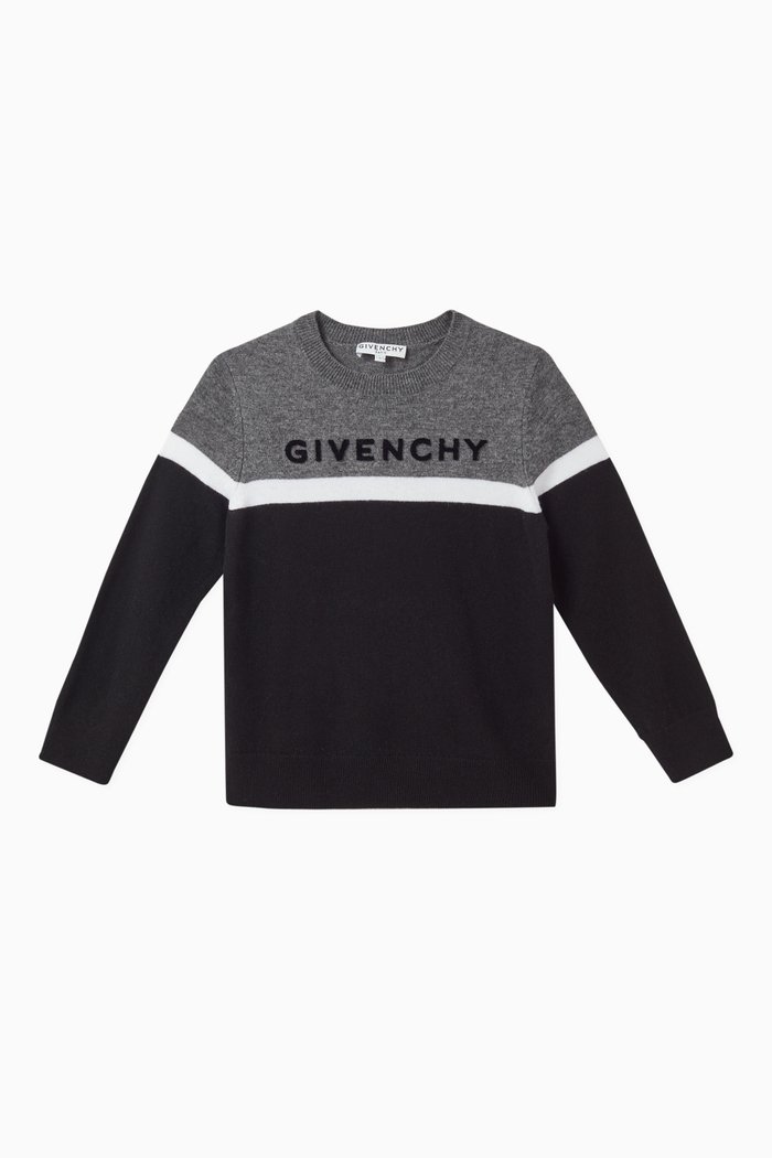 

Logo Wool-Cashmere Knit Pullover, Black