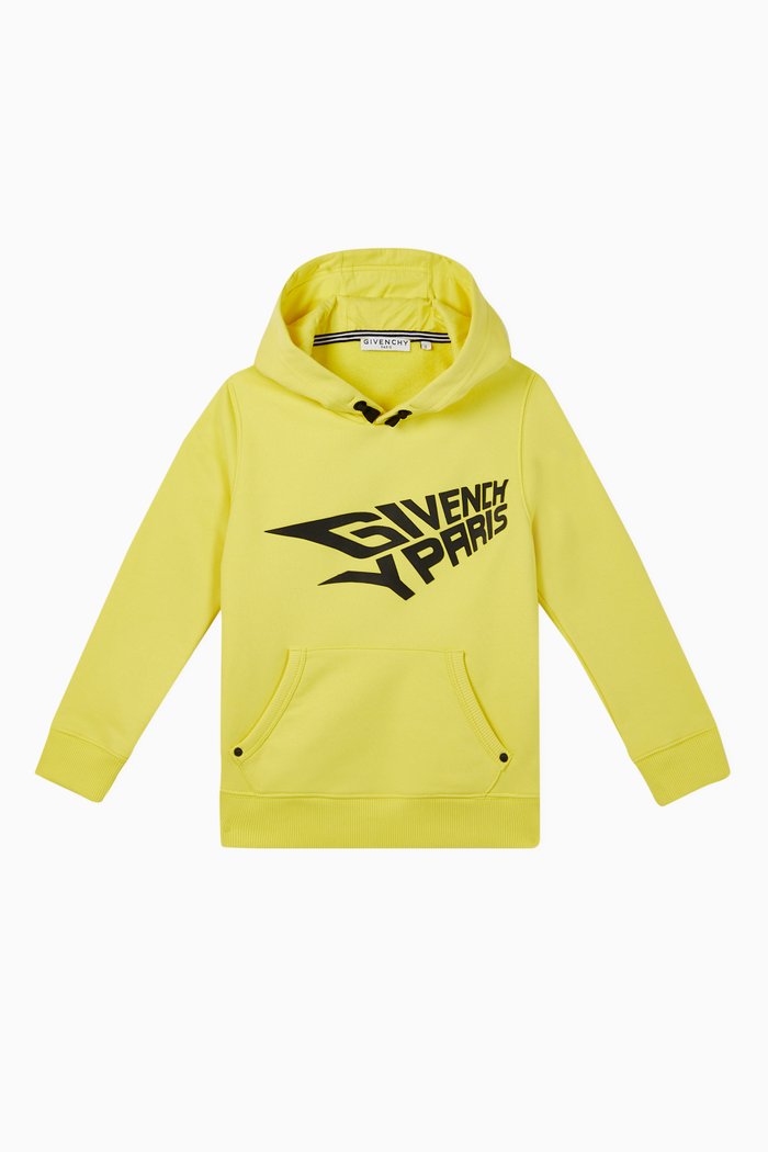 

Logo Cotton Fleece Jersey Hoodie, Yellow