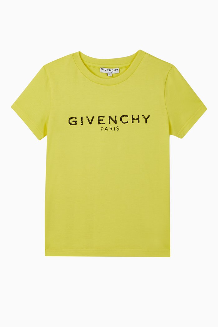 

Cracked Logo Cotton T-Shirt, Yellow