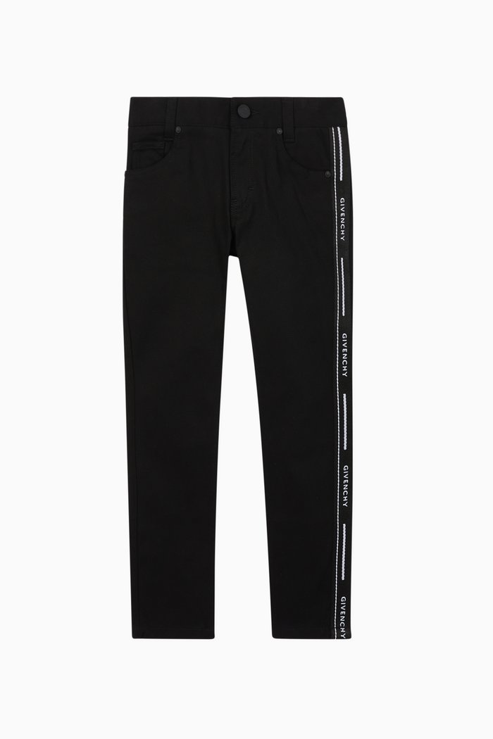 

Side Logo Band Twill Pants, Black