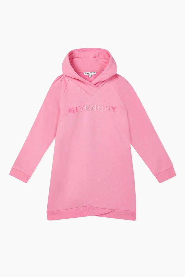 

Gradient Logo Jersey Hooded Dress, Pink