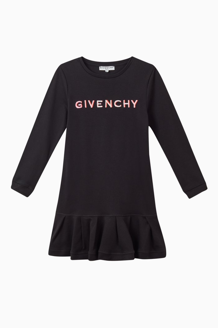 

Logo Cotton Dress, Black