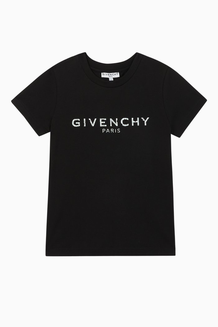 

Cracked Iridescent Logo Cotton T-Shirt, Black