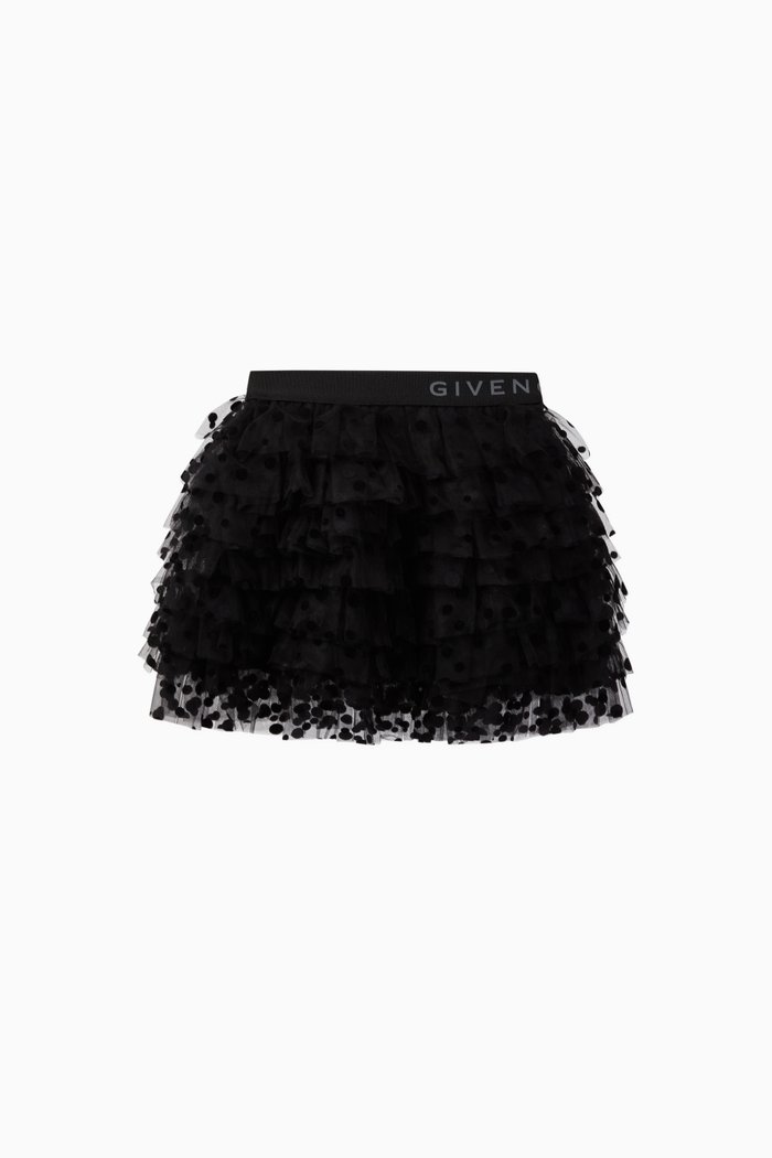 

Dots Mesh Skirt, Black