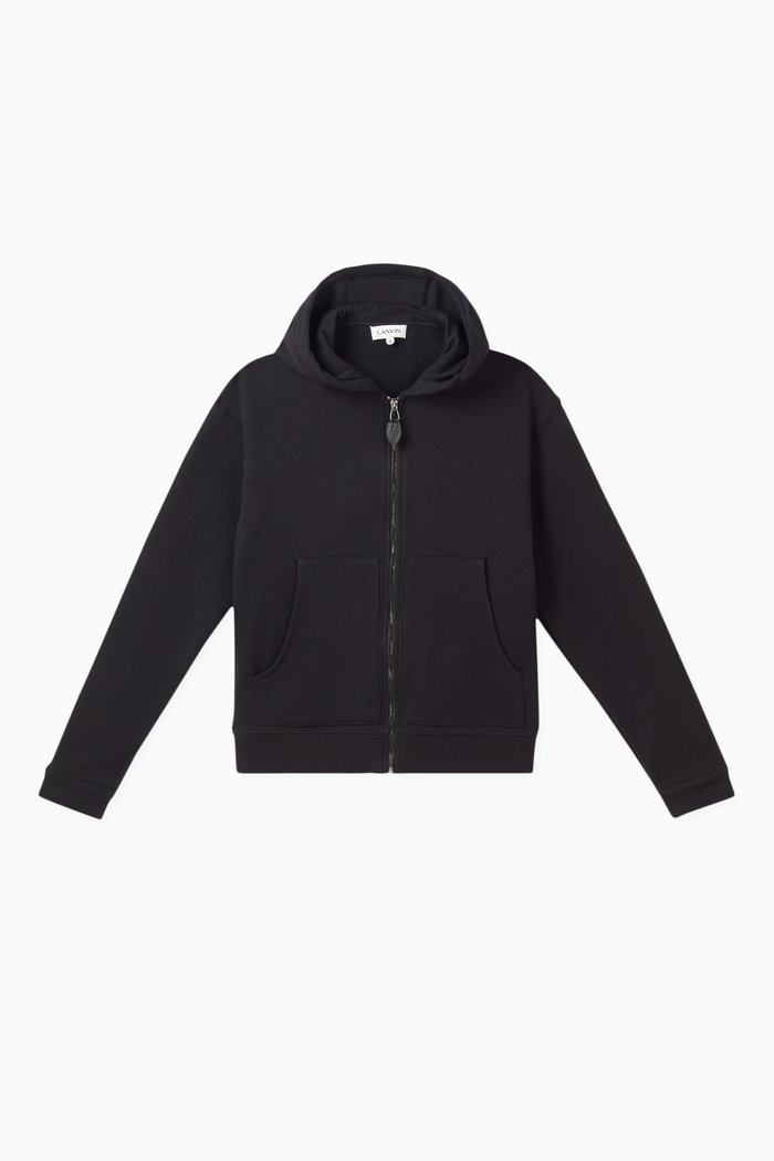 

Logo Patch Cotton Hoodie, Black