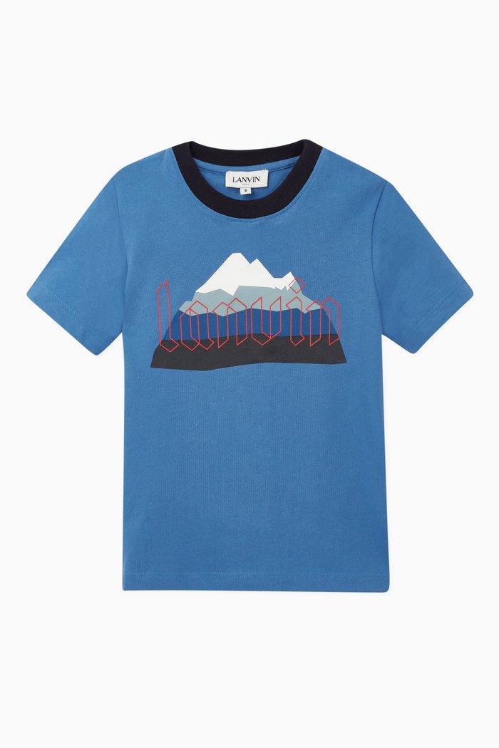 

Logo Mountain Cotton T-Shirt, Purple