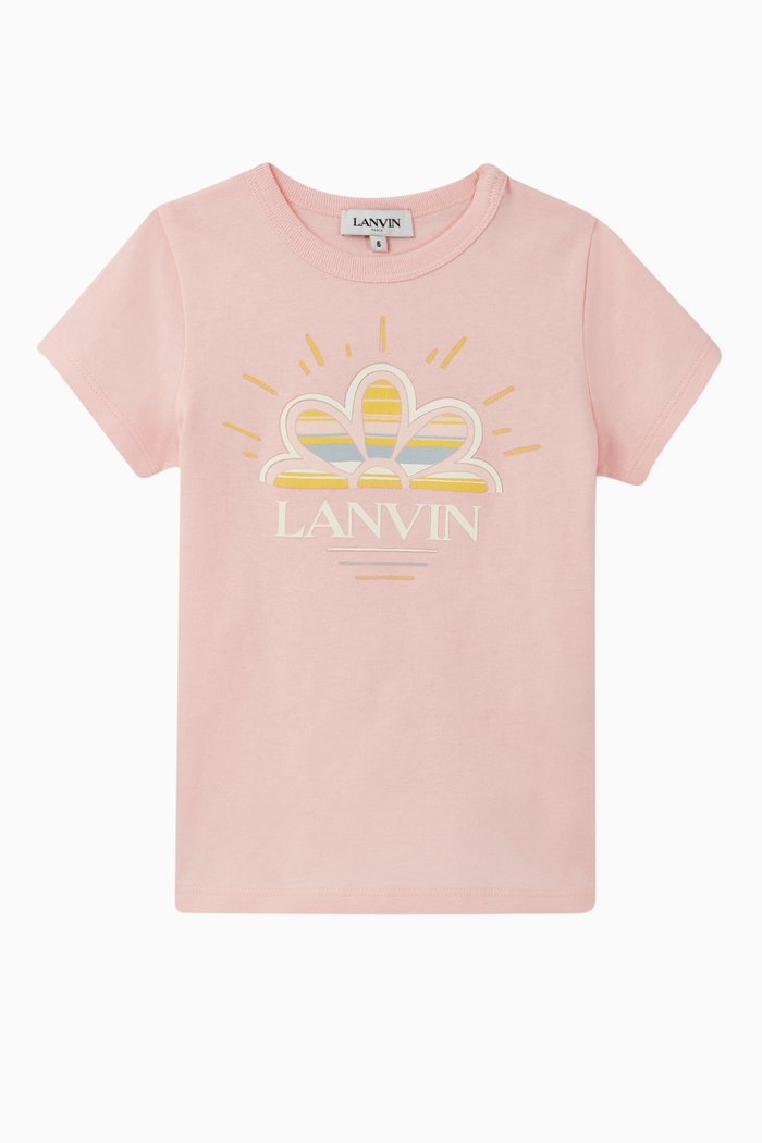 

Logo Flower Cotton T-Shirt, Pink