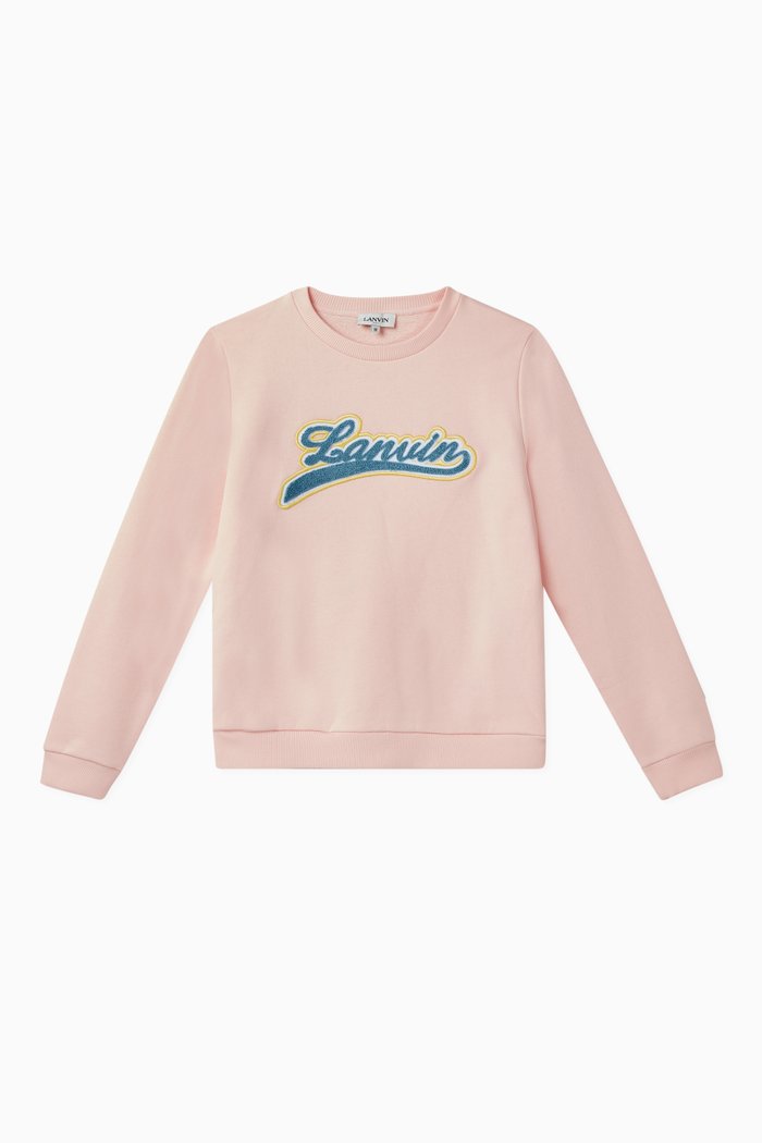 

Logo Patch Cotton Sweatshirt, Pink