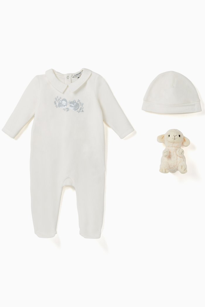 Velour Set with Toy, Neutral