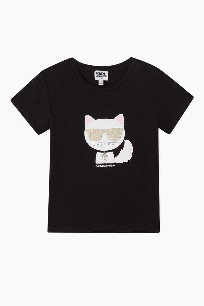 

Choupette Print Cotton T-Shirt, Black