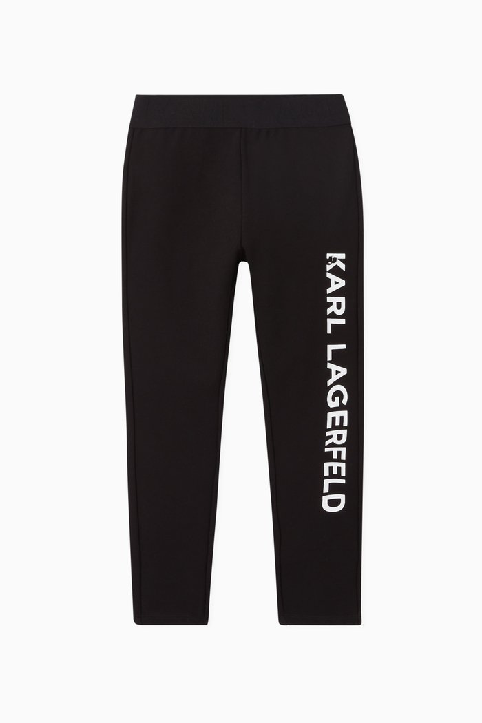 

Logo Print Jersey Leggings, Black