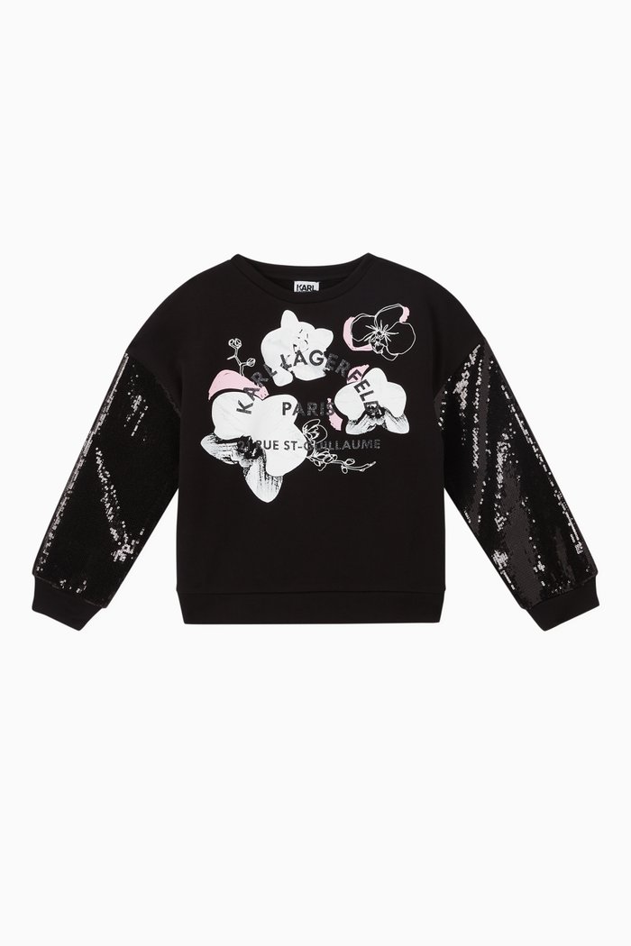 

Address Logo Sequinned Sweatshirt, Black