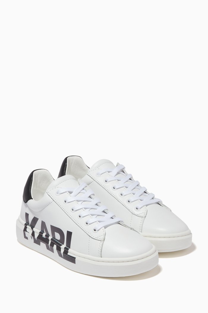 

KARL Logo Sneakers in Leather, White