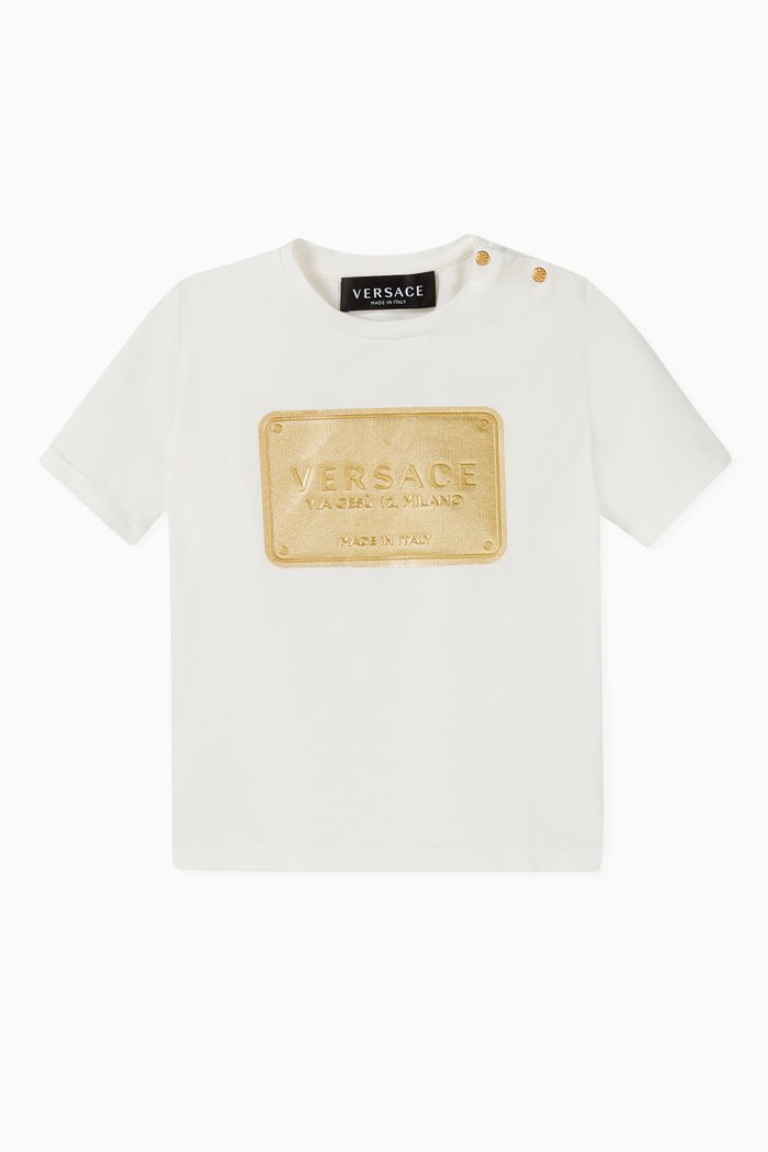 

License Plate Logo Cotton T-Shirt, White