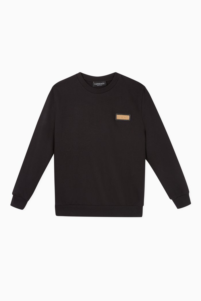 

Logo Plaque Cotton Sweatshirt, Black