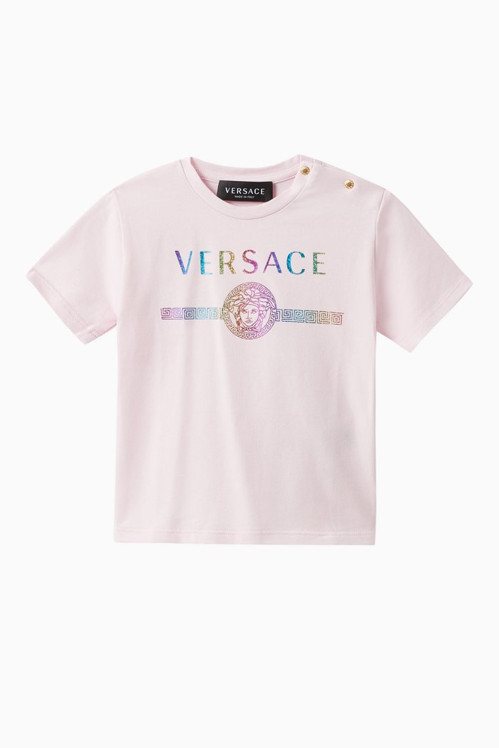 

Holographic Medusa & Logo T-Shirt, Pink