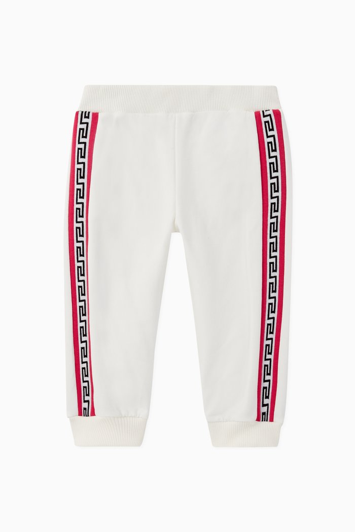 

Greca Intarsia Jersey Sweatpants, White
