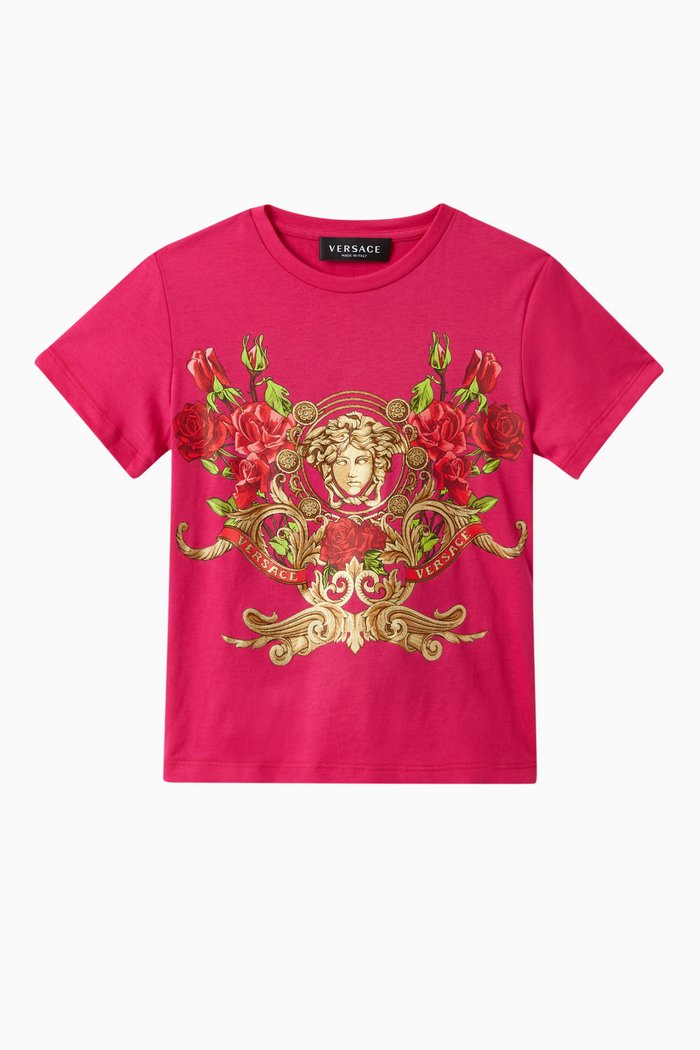 

Medusa Rose Motif T-Shirt, Pink
