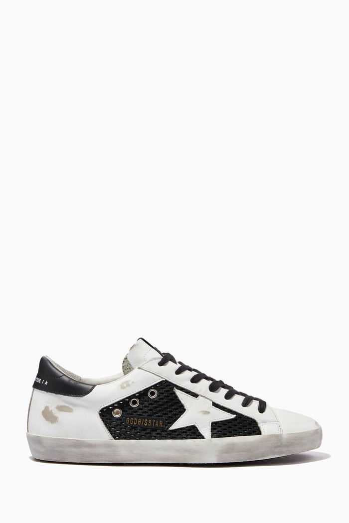 

Super-Star Sneakers in Leather & Mesh Insert, White
