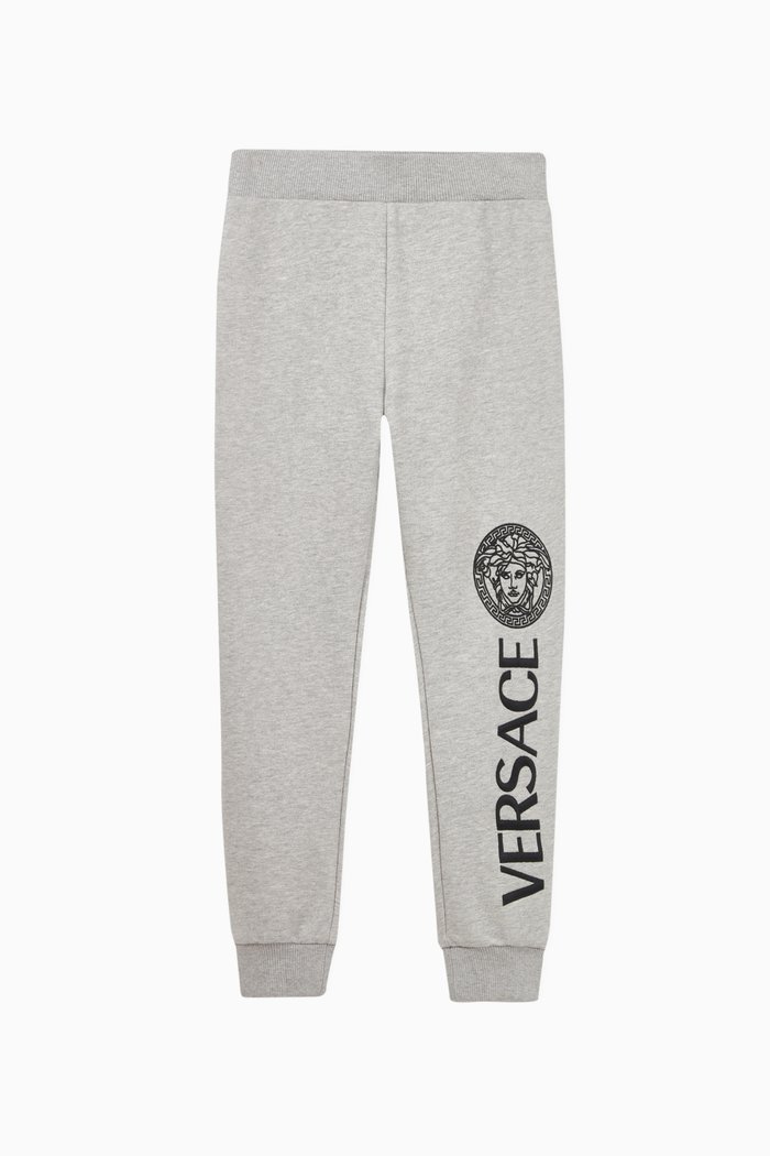 

Medusa & Logo Cotton Sweatpants, Grey