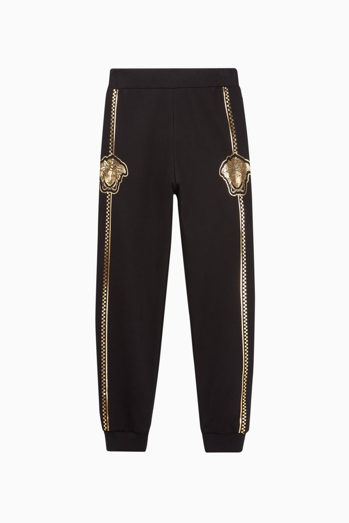 

Medusa Accent Cotton Sweatpants, Black