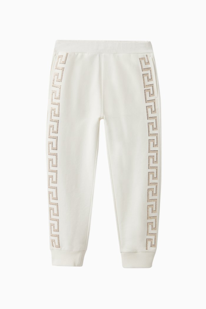 

Crystal Greca Sweatpants, White