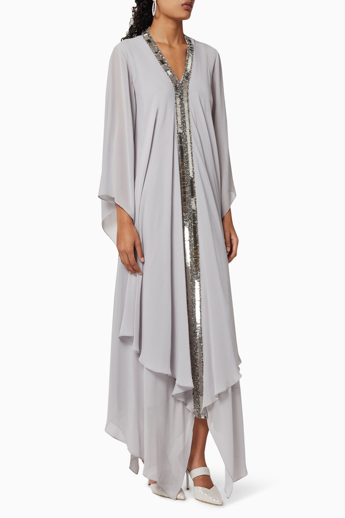 

Sequin Embellished Kaftan, Silver