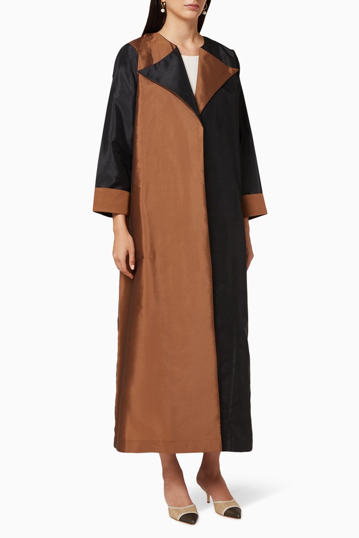 

Oak Two-Tone Abaya, Black