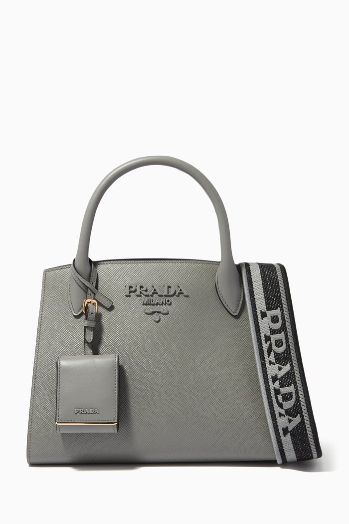 

Small Prada Monochrome Bag in Saffiano Leather, Grey