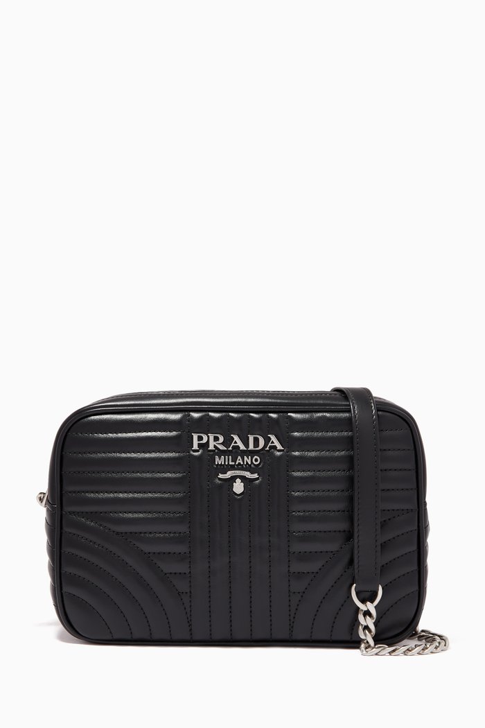 

Prada Diagramme Bag in Leather, Black