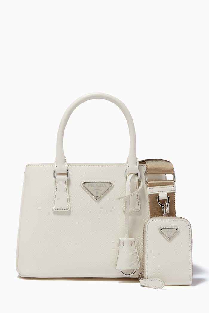 

Mini Prada Galleria Bag in Saffiano Leather, White