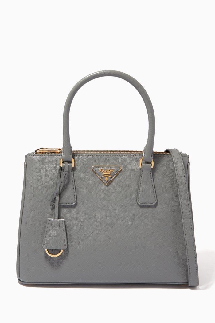 

Small Galleria Bag in Saffiano Leather, Grey