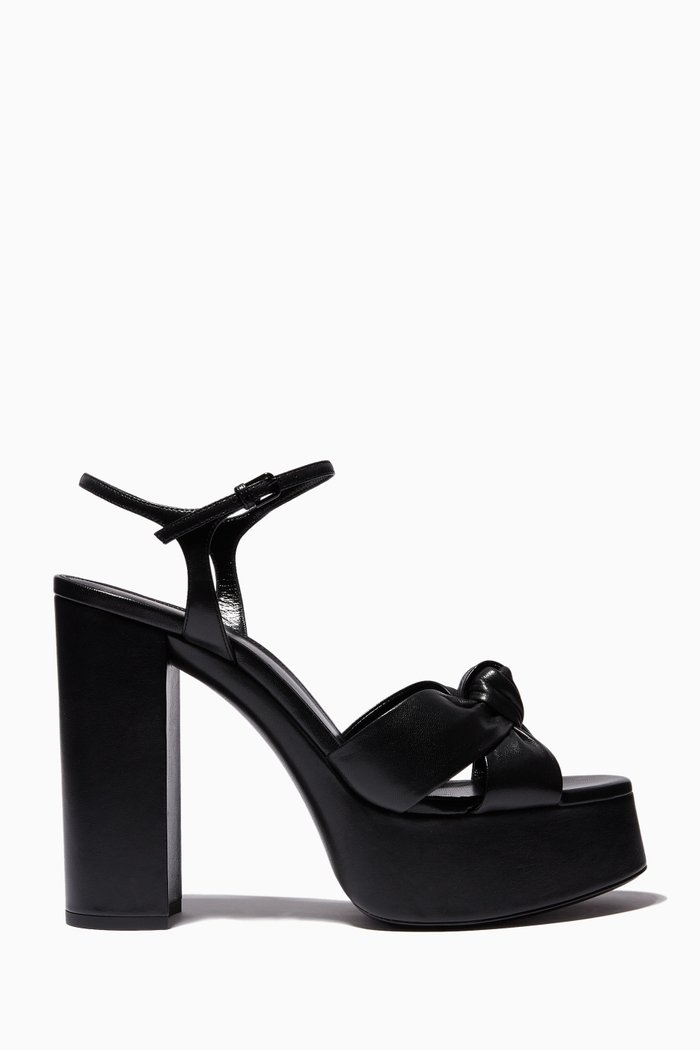 

Bianca 125 Platform Sandals in Smooth Leather, Black