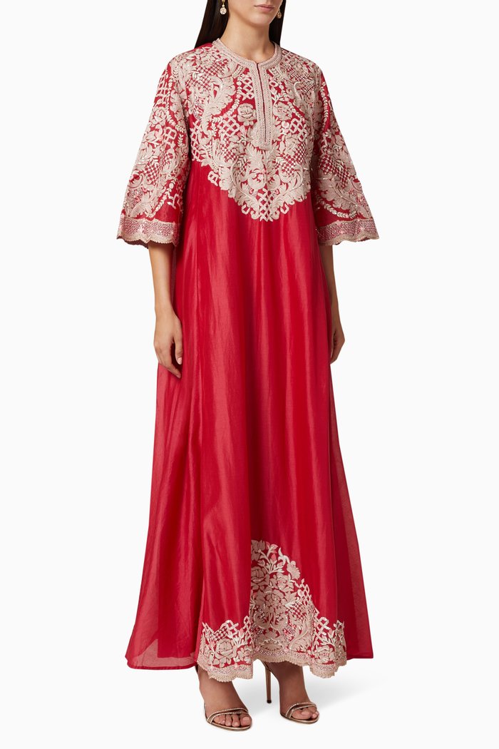 

Ara Embroidered Kaftan, Red