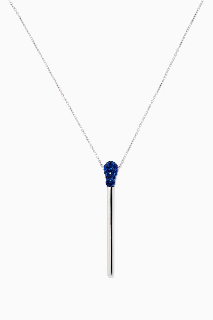 

Match Blue Sapphire Necklace in 18kt White Gold