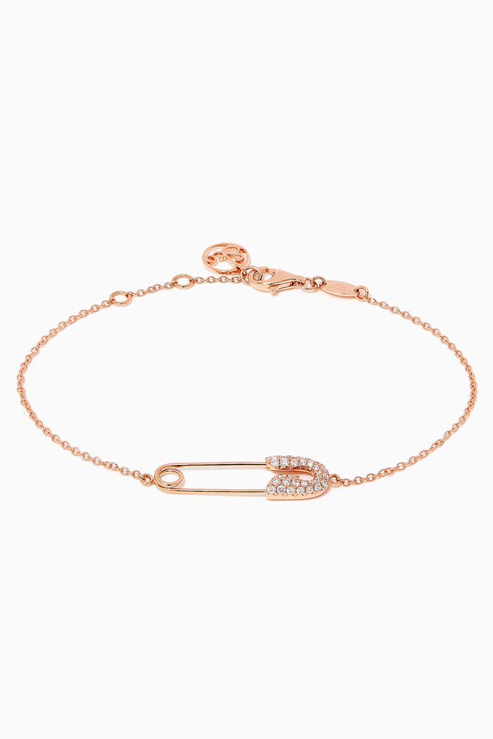 

Safety Pin Diamond Bracelet in 18kt Rose Gold