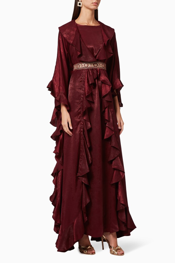 

Lotus Cape & Kaftan Set, Burgundy