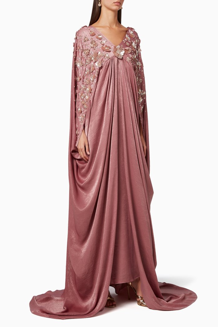 

Amethyst Embroidered Kaftan Dress, Pink
