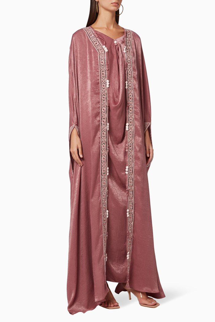 

Willow Embroidered Cape & Dress Set, Pink