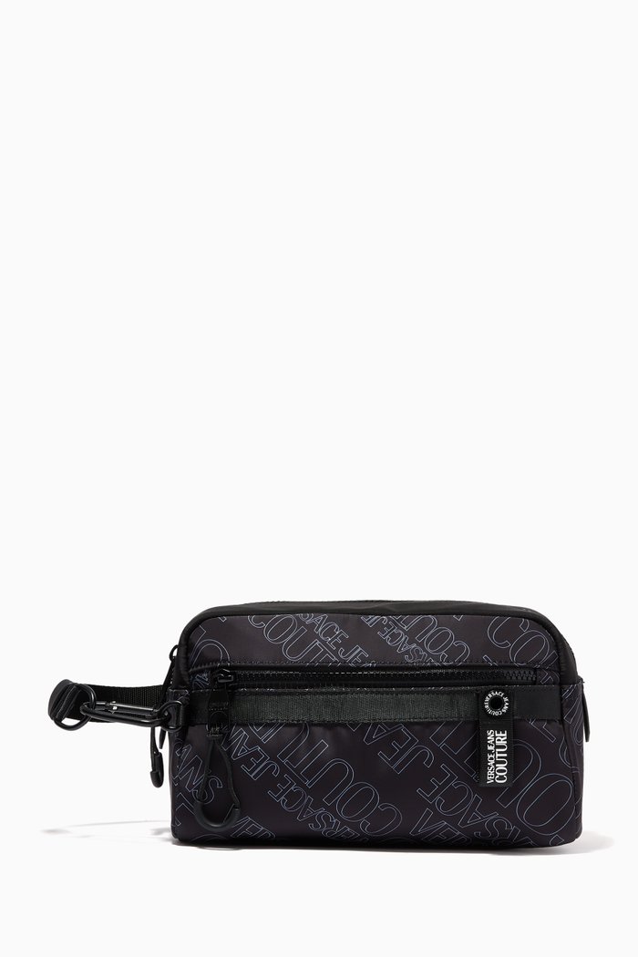 

Wash Bag in Logomania Nylon, Black