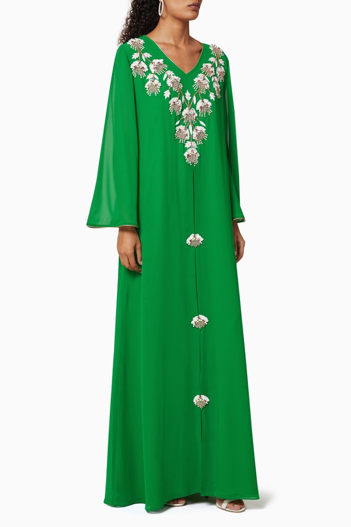 Sequin Embellished Kaftan, Green