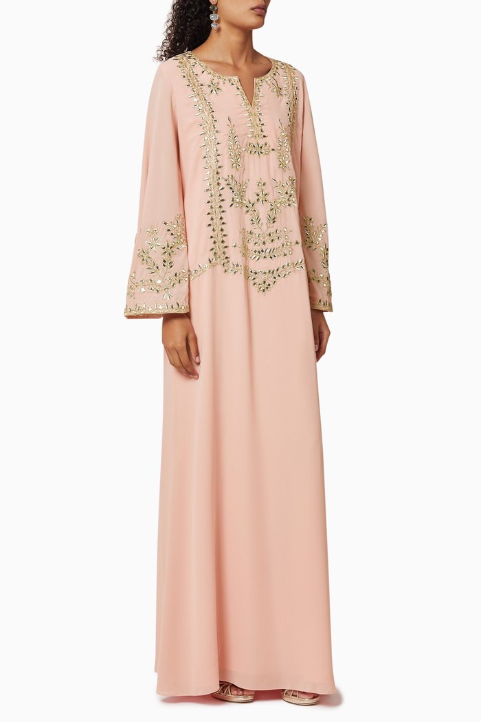 Mirror Embellished Kaftan, Pink