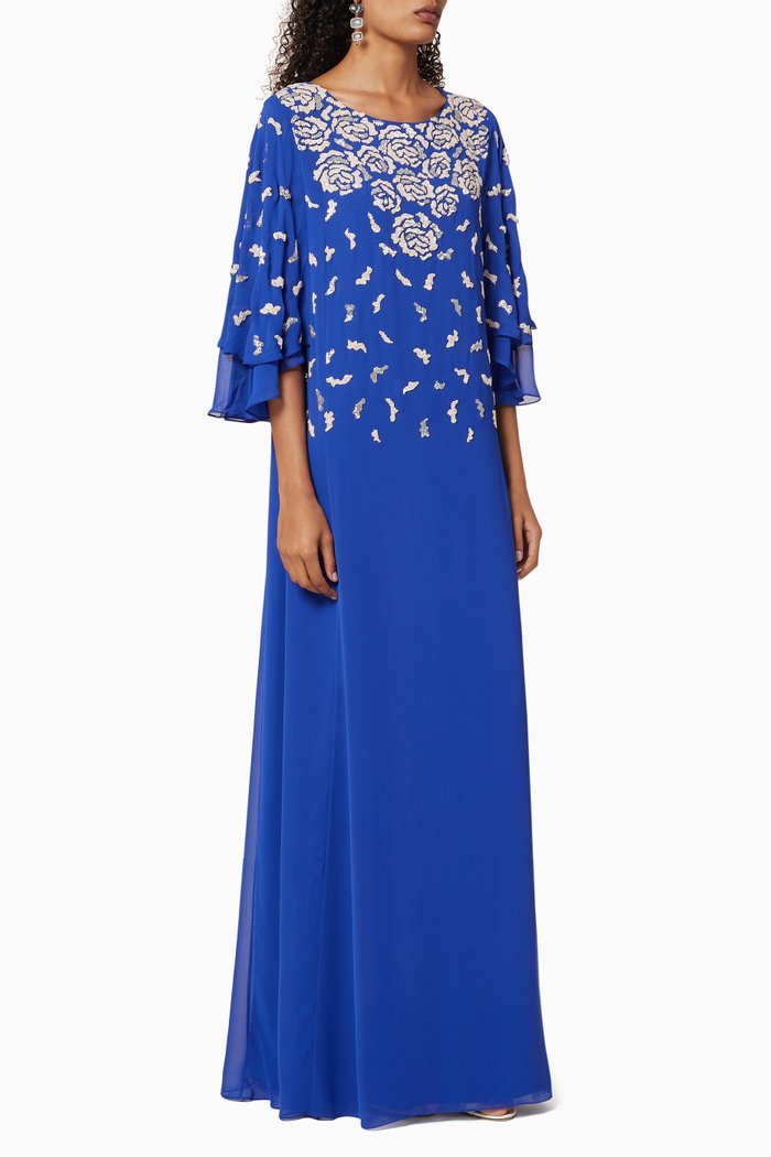 

Bead Embellished Kaftan, Blue