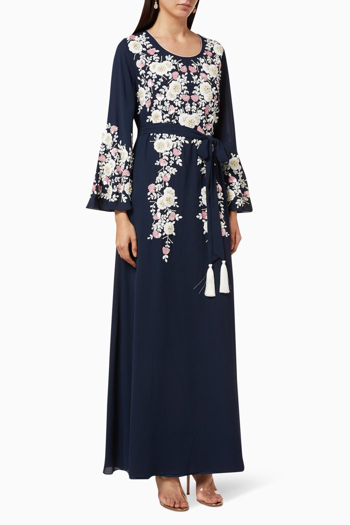 

Bead Embellished Kaftan, Blue