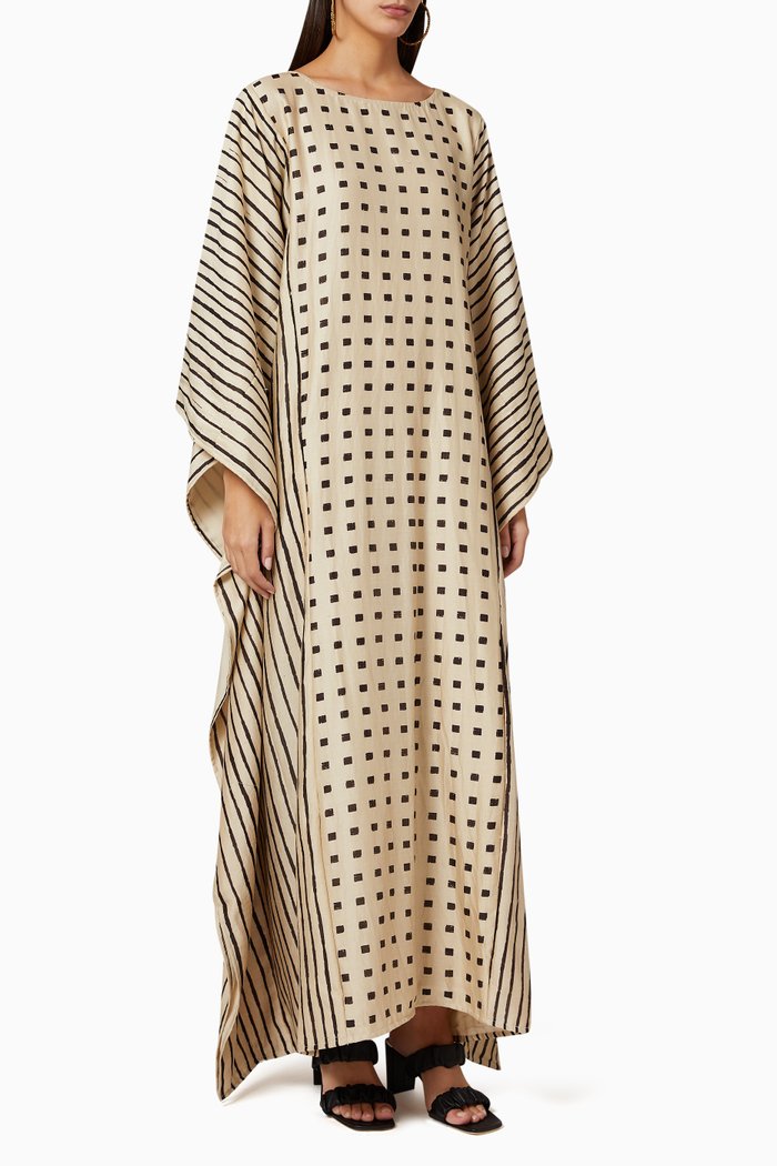 

Double Pattern Kaftan, Black