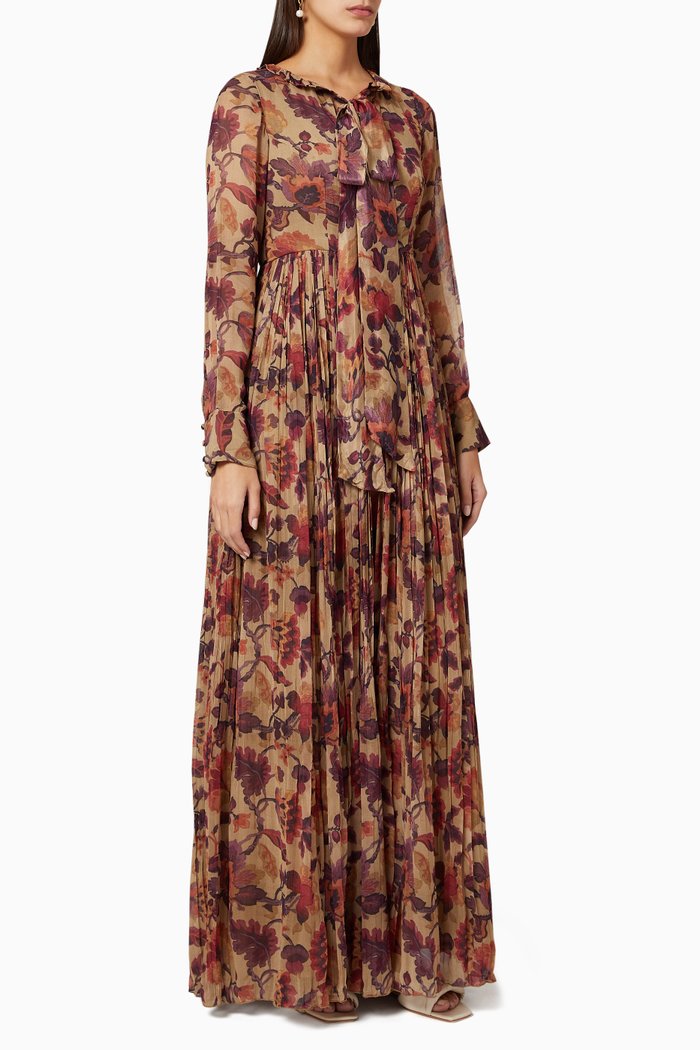 

Dabu Floral Crinkled Dress, Multicolour