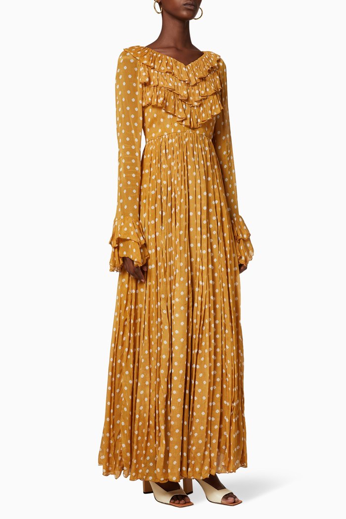 

Polka Dot Maxi Dress, Yellow